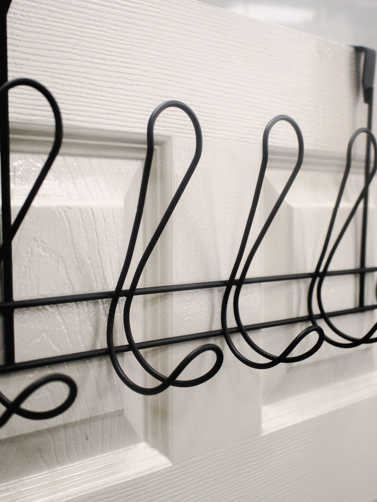 Showerdrape Black Lyrical Over Door Storage Hooks - Image 1 of 3 Showerdrape Black Lyrical Over Door Storage Hooks - Image 1 of 3