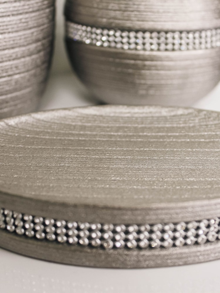Showerdrape Silver Pzazz Diamante Bathroom Sink Soap Dish - Image 1 of 2 Showerdrape Silver Pzazz Diamante Bathroom Sink Soap Dish - Image 1 of 2