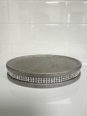 Showerdrape Silver Pzazz Diamante Bathroom Sink Soap Dish - Image 2 of 2