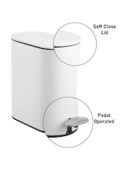 Showerdrape White Fortuna 5L Soft Close Bathroom Pedal Bin - Image 3 of 3