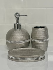 Showerdrape 3 Piece Silver Pzazz Bathroom Sink Accessory Set - Image 1 of 4