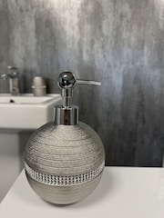 Showerdrape 3 Piece Silver Pzazz Bathroom Sink Accessory Set - Image 2 of 4