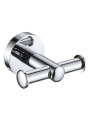 Showerdrape Set of 4 Silver Modernity Robe Hook Toilet Roll Ring - Image 2 of 2