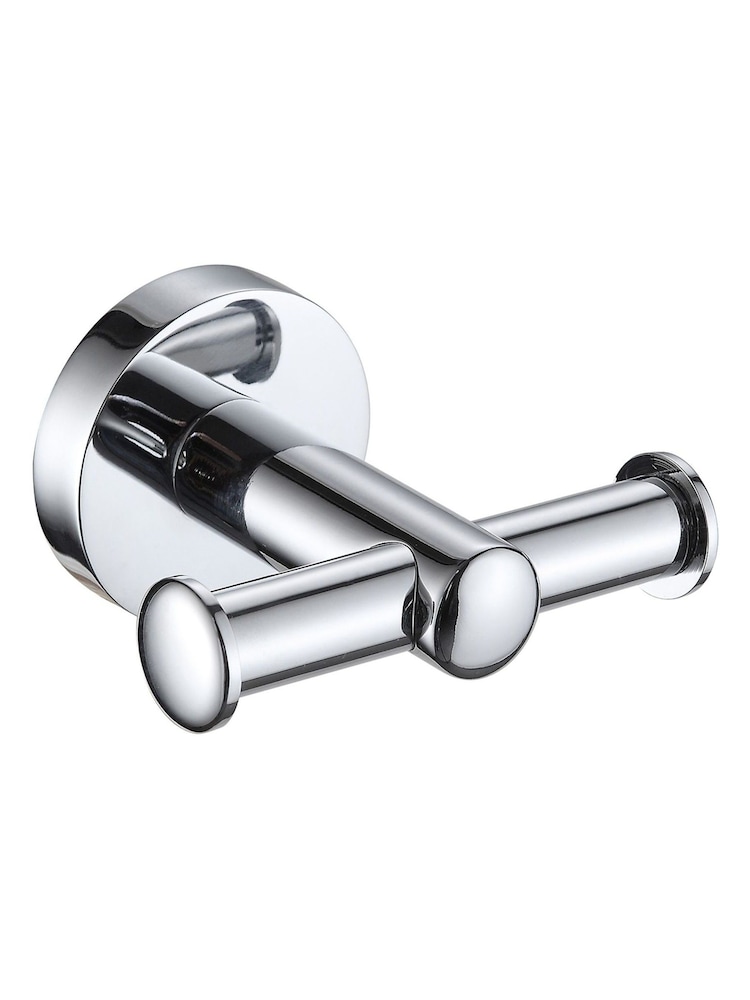 Showerdrape Set of 4 Silver Modernity Robe Hook Toilet Roll Ring - Image 2 of 2