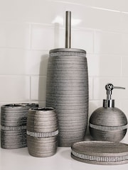 Showerdrape 5 Piece Silver Pzazz Bathroom Accessories Set - Image 1 of 6