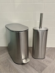 Showerdrape Silver Fortuna 5L Soft Close Bathroom Pedal Bin and Toile Set - Image 1 of 6