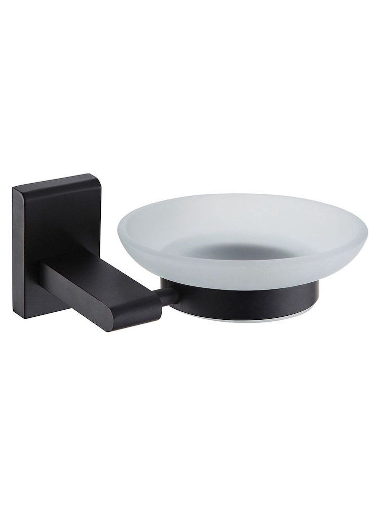 Showerdrape Black Unity Wall Mounted Glass Soap Dish - Image 1 of 1