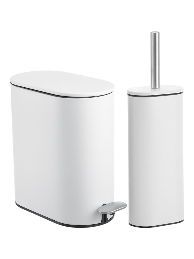 Showerdrape White Fortuna 5L Soft Close Bathroom Pedal Bin and Toile Set - Image 5 of 5 Showerdrape White Fortuna 5L Soft Close Bathroom Pedal Bin and Toile Set - Image 5 of 5