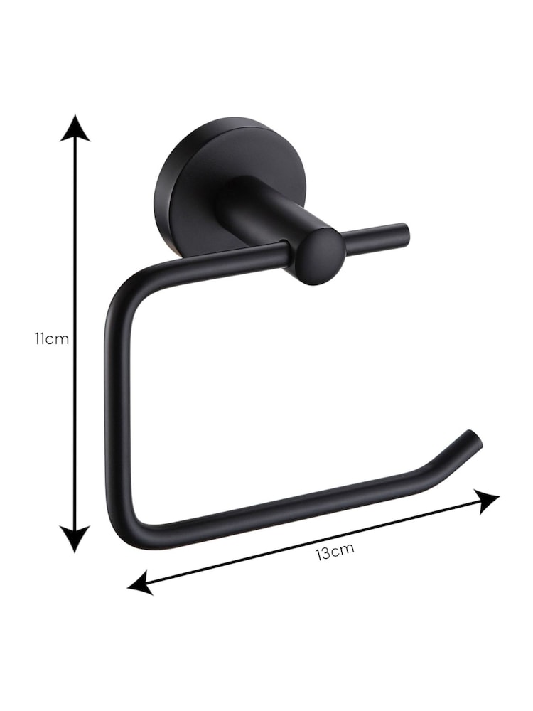 Showerdrape Black Modernity Wall Mounted Toilet Roll Holder - Image 3 of 3 Showerdrape Black Modernity Wall Mounted Toilet Roll Holder - Image 3 of 3