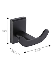 Showerdrape Set of 2 Black Unity Wall Mounted Robe Hooks - Image 3 of 4