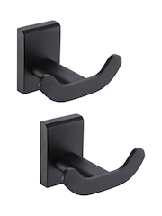 Showerdrape Set of 2 Black Unity Wall Mounted Robe Hooks - Image 4 of 4