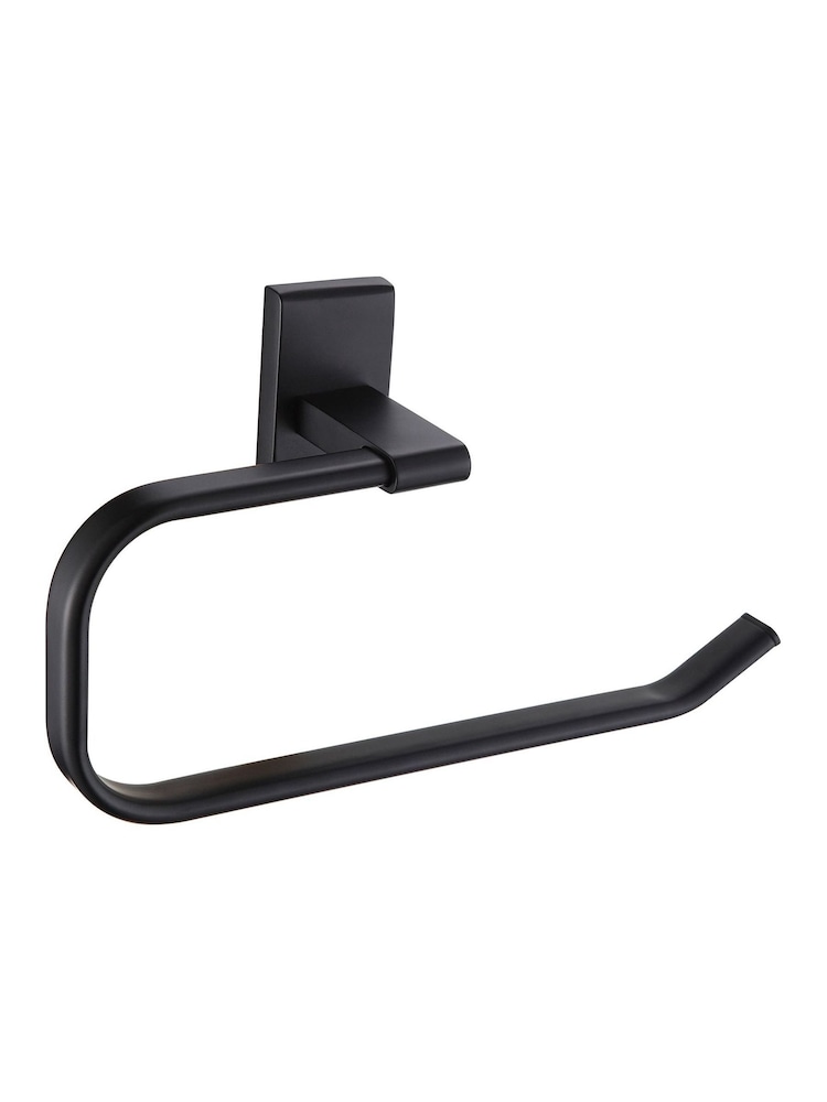 Showerdrape Set of 3 Black Unity Robe Hook Toilet Roll Holder and T Ring - Image 4 of 4