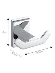 Showerdrape Set of 2 Silver Unity Wall Mounted Robe Hooks - Image 3 of 4