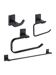 Showerdrape Set of 4 Unity Robe Hook Toilet Roll Holder Towel Ring - Imagem 1 de 5