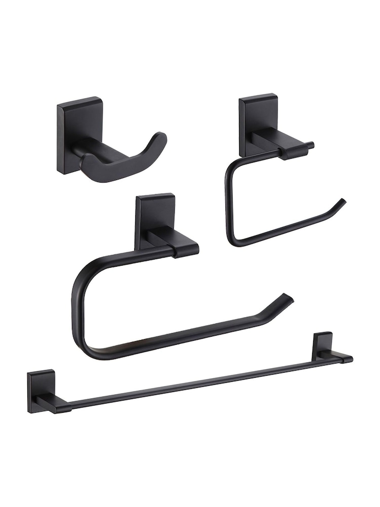 Showerdrape Set of 4 Unity Robe Hook Toilet Roll Holder Towel Ring - Imagem 1 de 5