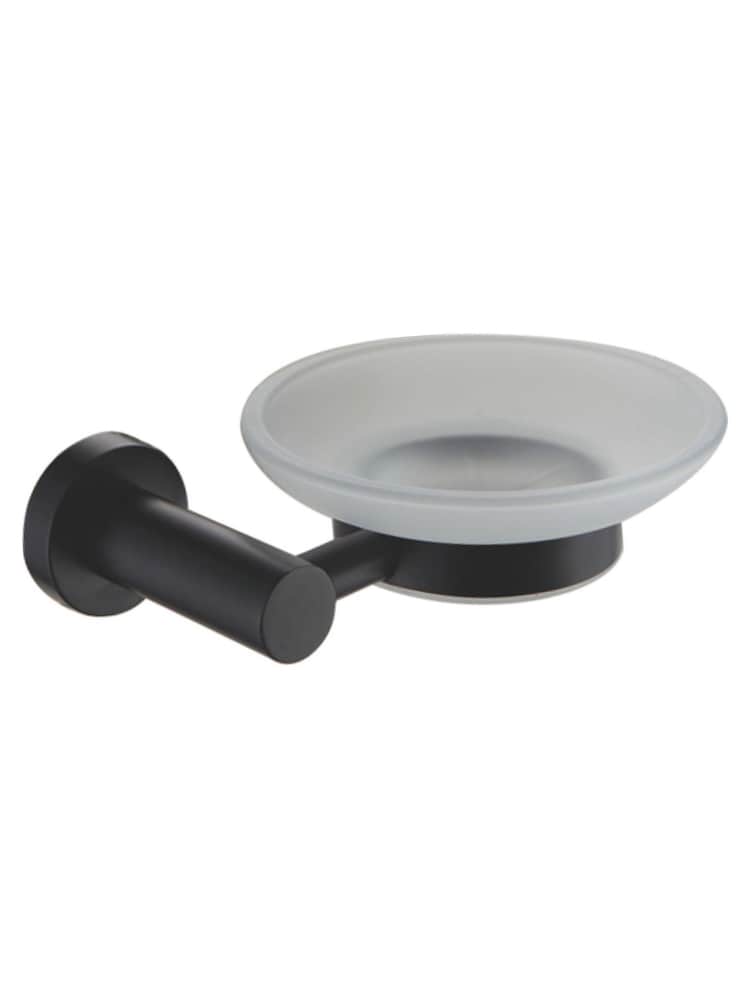 Showerdrape Black Modernity Wall Mounted Glass Soap Dish - Image 1 of 1