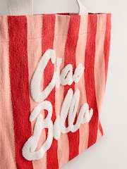 Red/Pink Stripe Large Canvas Shoulder Bag - Image 6 of 8