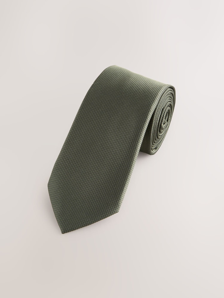 olive - Slim Fit - Strukturierte Krawatte - Bild 1 von 3