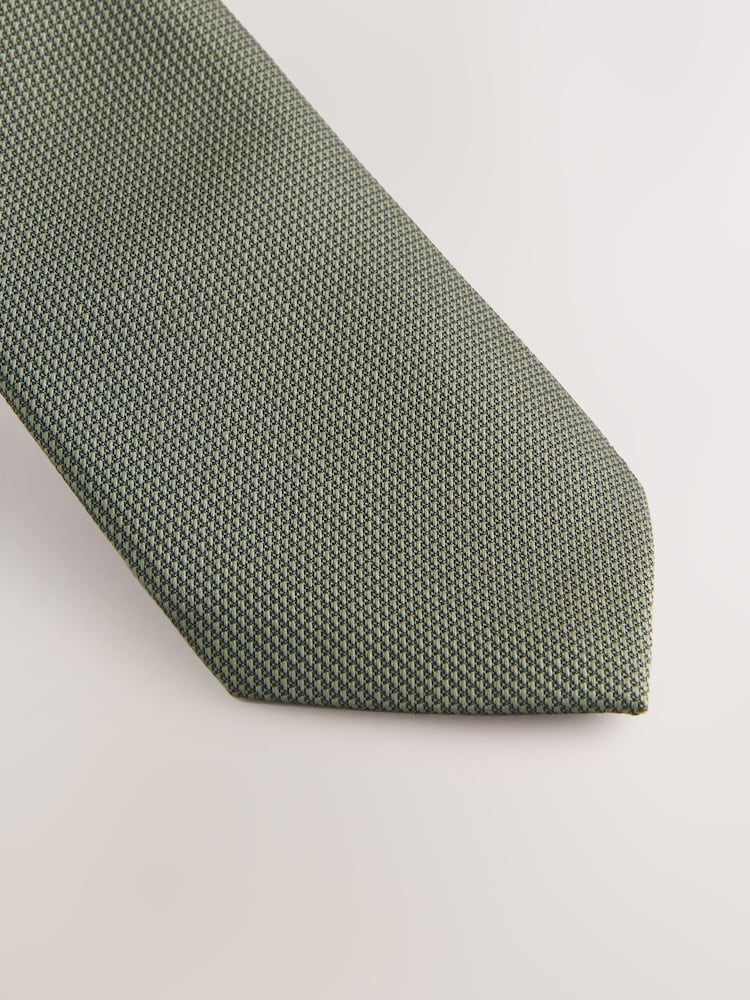 olive - Slim Fit - Strukturierte Krawatte - Bild 2 von 3