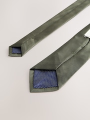 olive - Slim Fit - Strukturierte Krawatte - Bild 3 von 3
