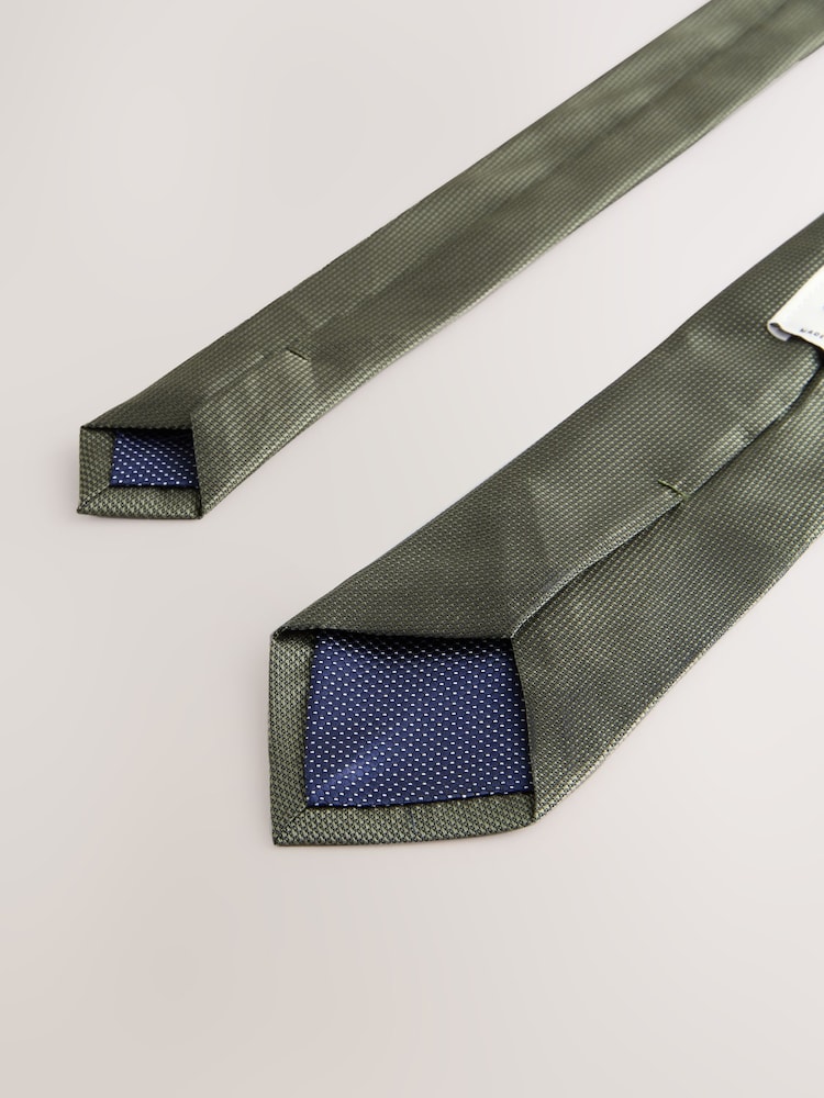 olive - Slim Fit - Strukturierte Krawatte - Bild 3 von 3