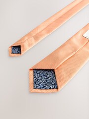 Pink Textured Tie with Tie Clip - Image 3 of 3