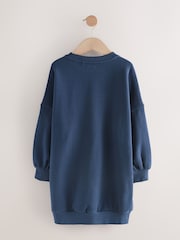 Navy Sequin Star Jumper Dress (3-16yrs) - Image 2 of 4