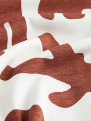 White/Burgundy Dinosaur Short Sleeve All-Over Print T-Shirt (3mths-7yrs) - Image 3 of 4