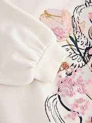 Ecru Unicorn Graphic Jumper Dress (3-16yrs) - Image 8 of 8