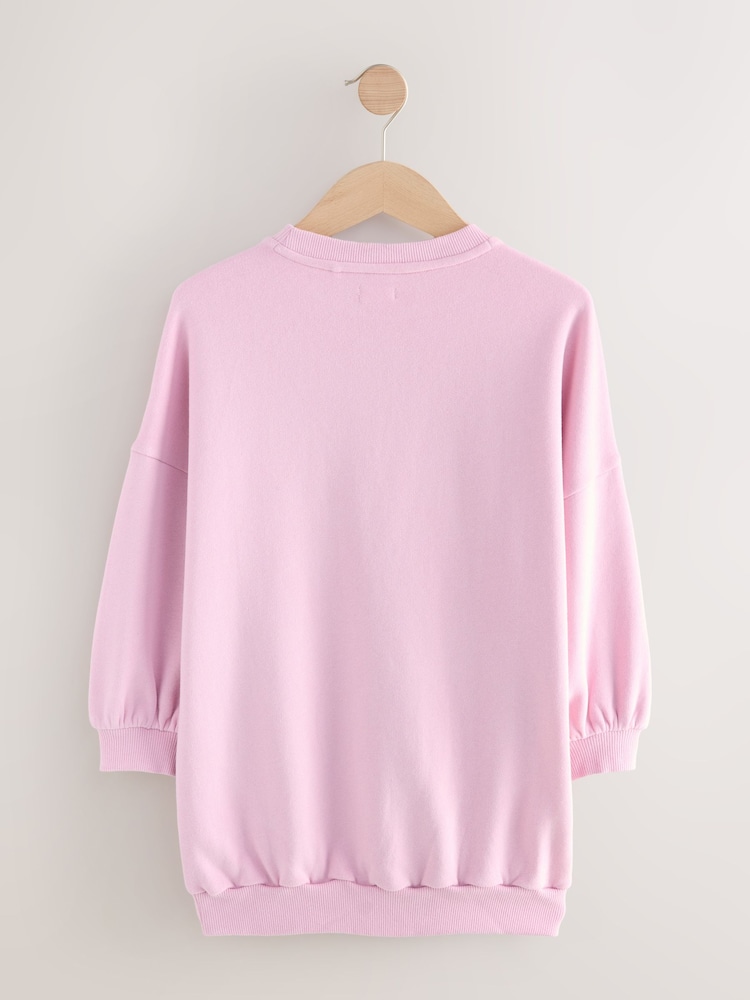 Pink Bow Graphic Jumper Dress (3-16yrs) - Image 2 of 4