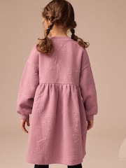 Dusky Pink Quilted Bow Jumper Dress (3-16yrs) - Image 2 of 7