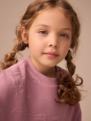 Dusky Pink Quilted Bow Jumper Dress (3-16yrs) - Image 3 of 7