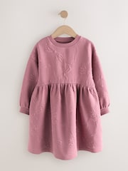 Dusky Pink Quilted Bow Jumper Dress (3-16yrs) - Image 4 of 7