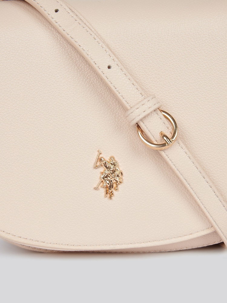 U.S. Polo Assn Cream Womens Jones Flap Cross-Body Bag - Image 6 of 6 U.S. Polo Assn Cream Womens Jones Flap Cross-Body Bag - Image 6 of 6