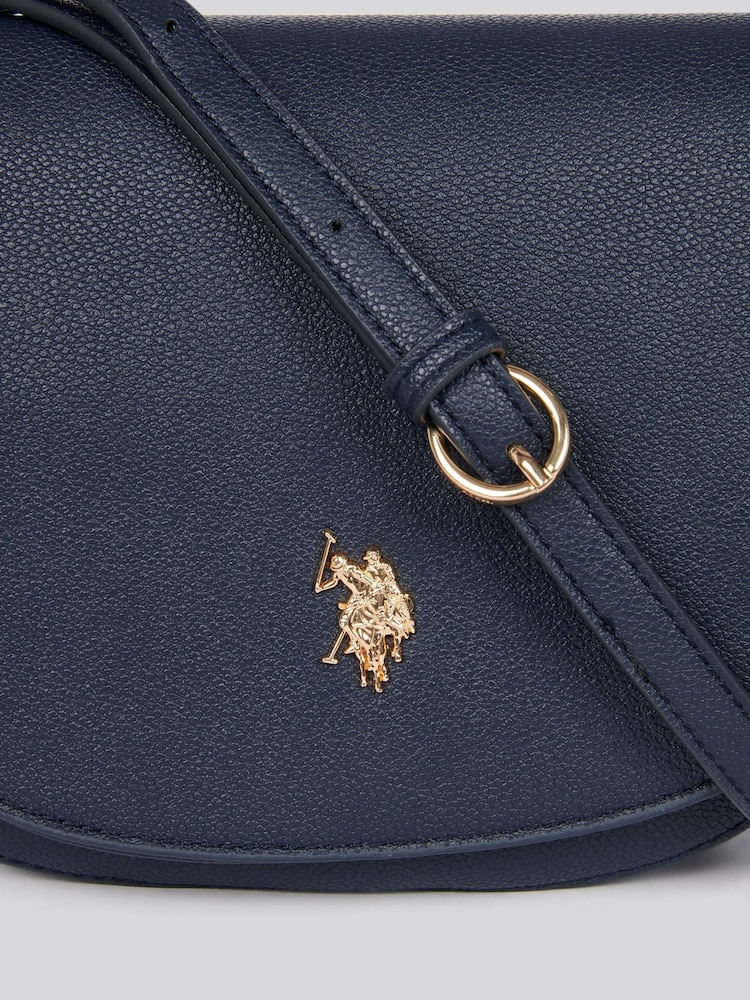 U.S. Polo Assn Blue Womens Jones Flap Cross-Body Bag - Image 6 of 6