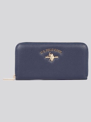 U.S. Polo Assn Blue Womens Stanford Large Zip Around Wallet - Image 1 of 6