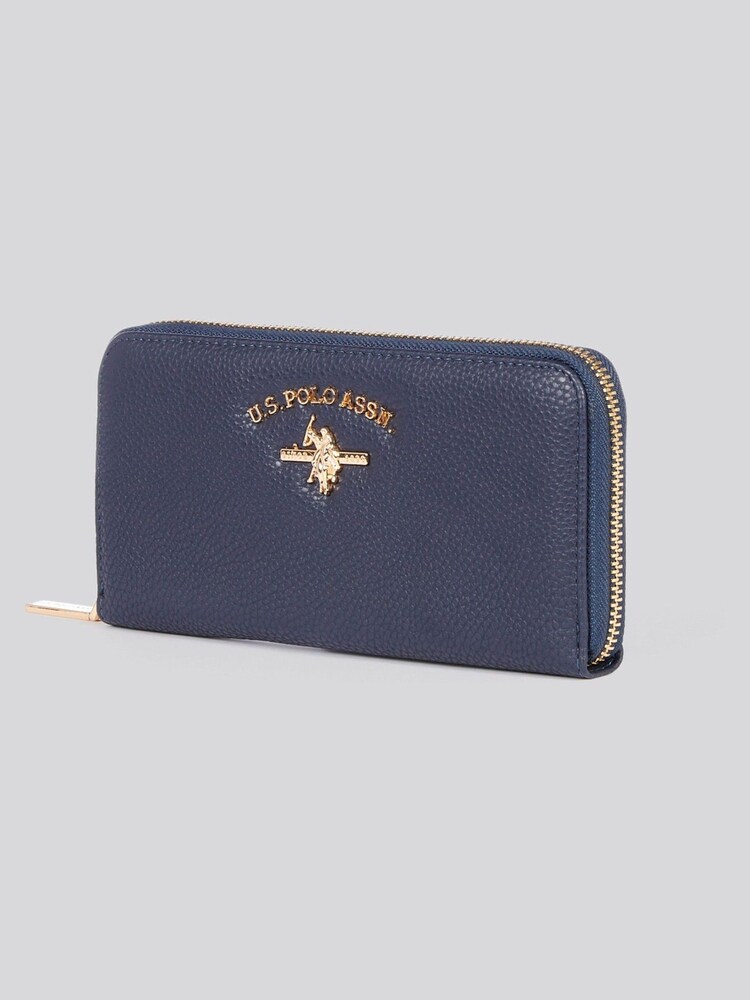 U.S. Polo Assn Blue Womens Stanford Large Zip Around Wallet - Image 3 of 6