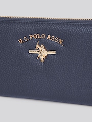 U.S. Polo Assn Blue Womens Stanford Large Zip Around Wallet - Image 5 of 6