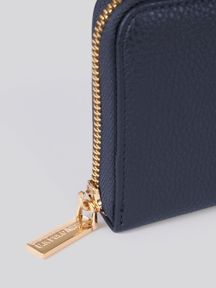 U.S. Polo Assn Blue Womens Stanford Large Zip Around Wallet - Image 6 of 6