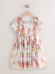 Ecru White Floral Print Ruffle Dress (3-16yrs) - Image 5 of 7