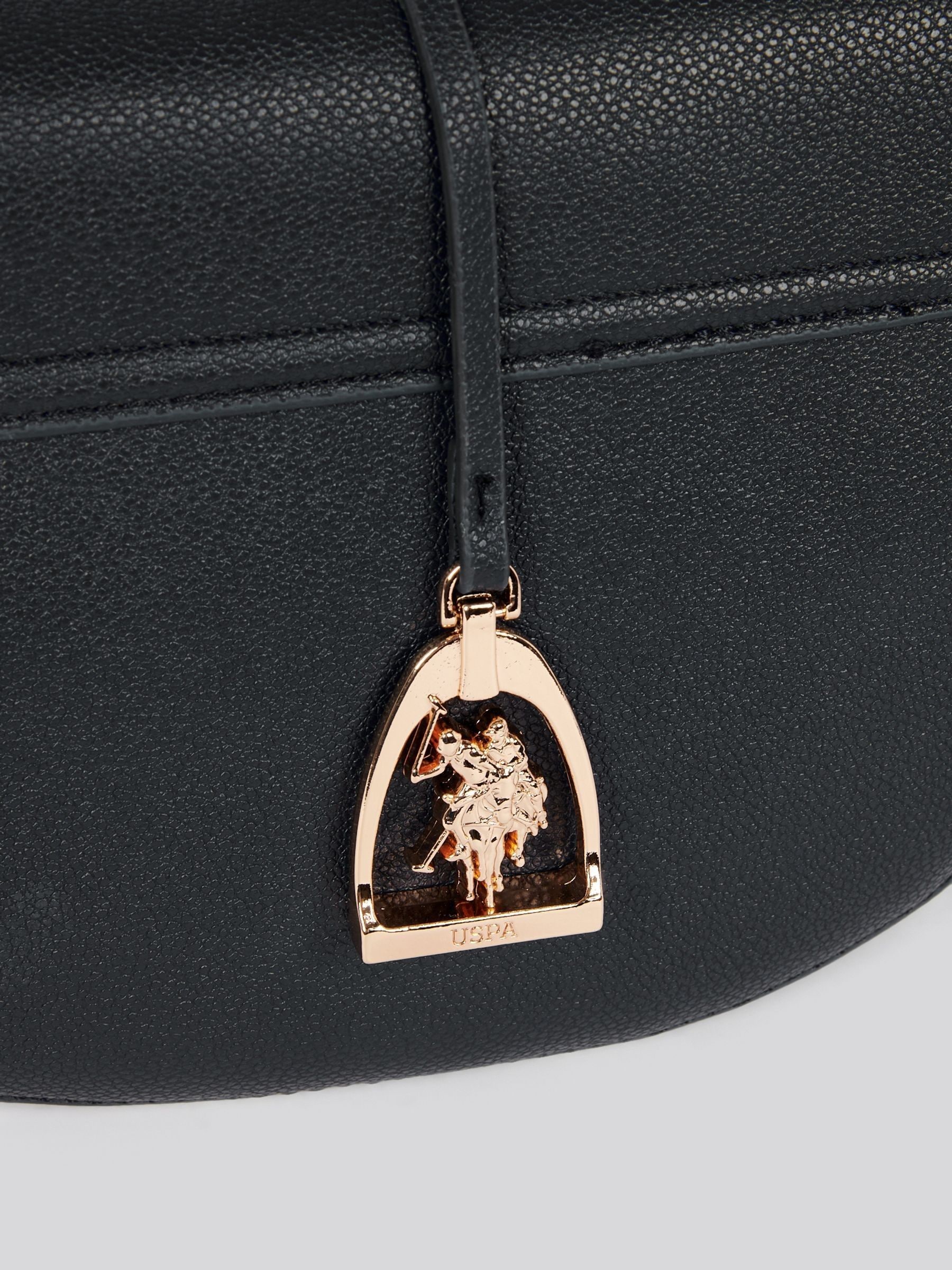 Buy U.S. Polo Assn Black Womens Jones Flap Cross-Body Bag