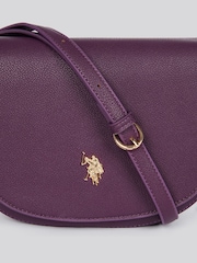 U.S. Polo Assn Purple Womens Jones Flap Cross-Body Bag - Image 1 of 5