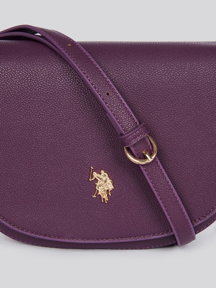 U.S. Polo Assn Purple Womens Jones Flap Cross-Body Bag - Image 1 of 5