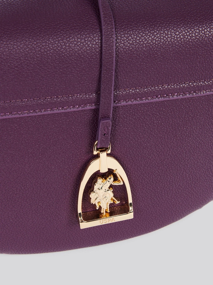 U.S. Polo Assn Purple Womens Jones Flap Cross-Body Bag - Image 2 of 5