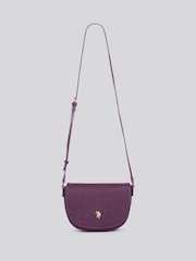 U.S. Polo Assn Purple Womens Jones Flap Cross-Body Bag - Image 4 of 5