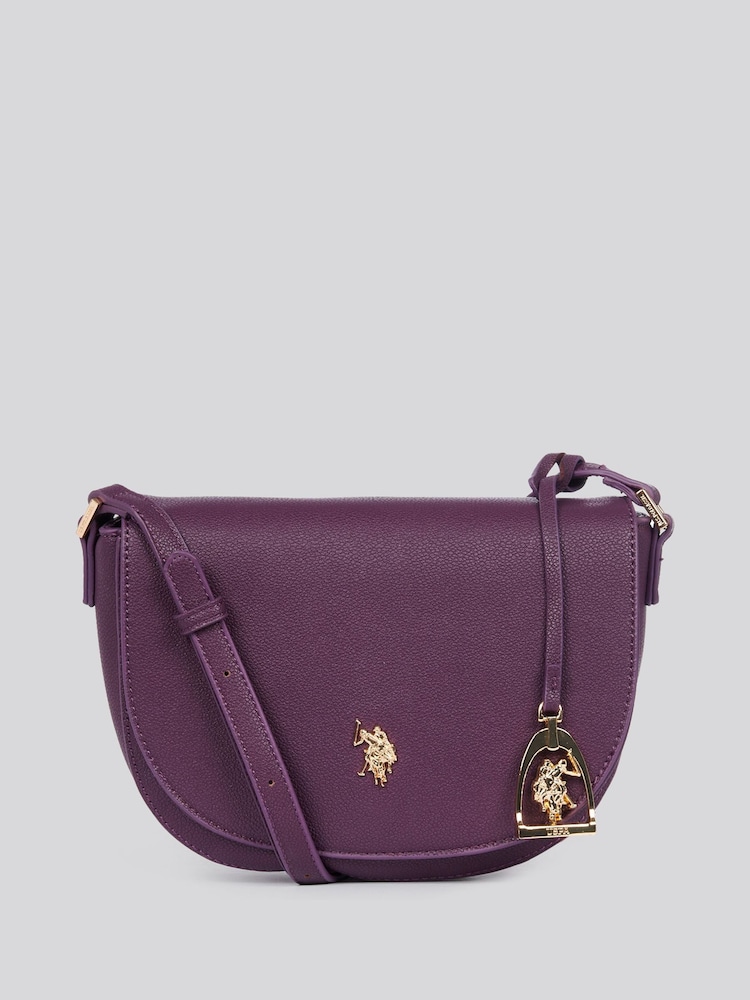 U.S. Polo Assn Purple Womens Jones Flap Cross-Body Bag - Image 6 of 6 U.S. Polo Assn Purple Womens Jones Flap Cross-Body Bag - Image 6 of 6
