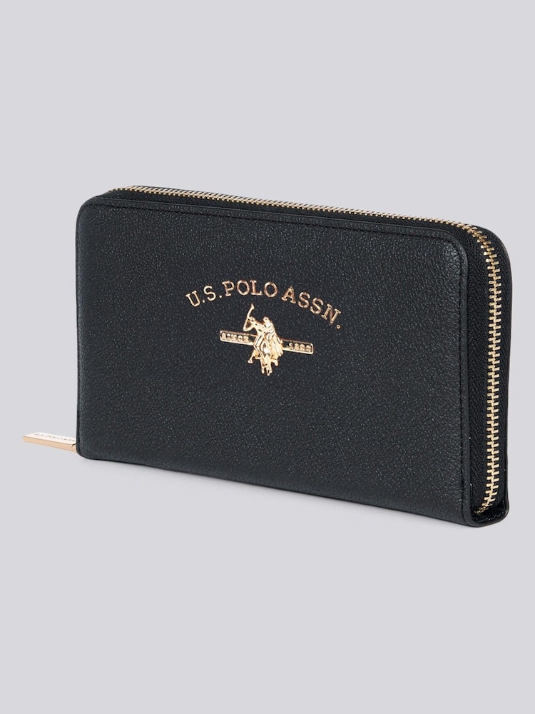 U.S. Polo Assn Black Womens Stanford Large Zip Around Wallet - Image 2 of 6