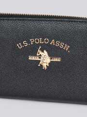 U.S. Polo Assn Black Womens Stanford Large Zip Around Wallet - Image 5 of 6