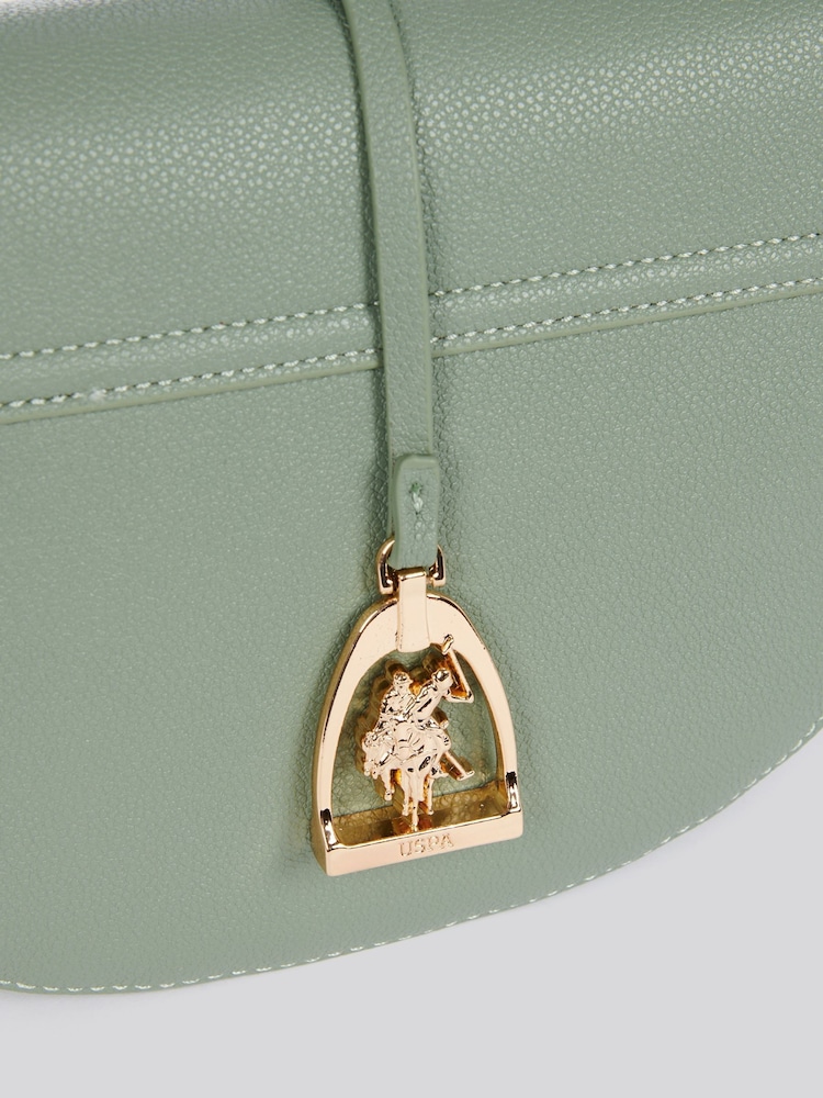 U.S. Polo Assn Green Womens Jones Flap Cross-Body Bag - Image 5 of 5