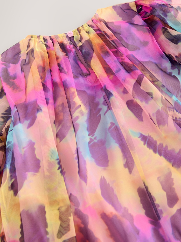 Rainbow Animal Tiered Mesh Dress (3-16yrs) - Image 4 of 4 Rainbow Animal Tiered Mesh Dress (3-16yrs) - Image 4 of 4